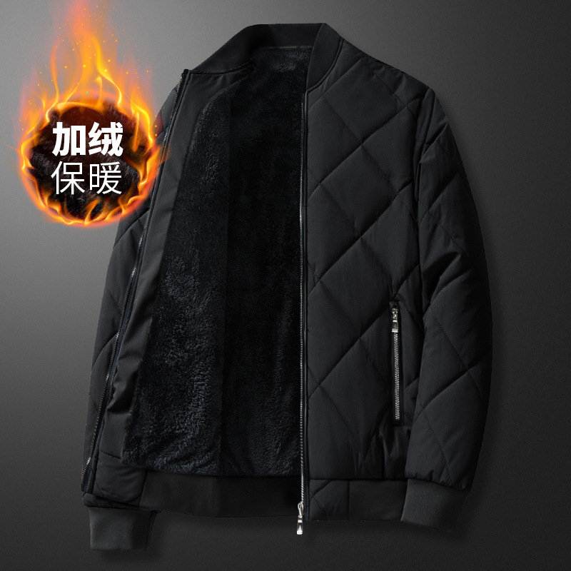 Chaqueta Acolchada con Cuello Béisbol para Hombre de Poliéster Térmica para Invierno