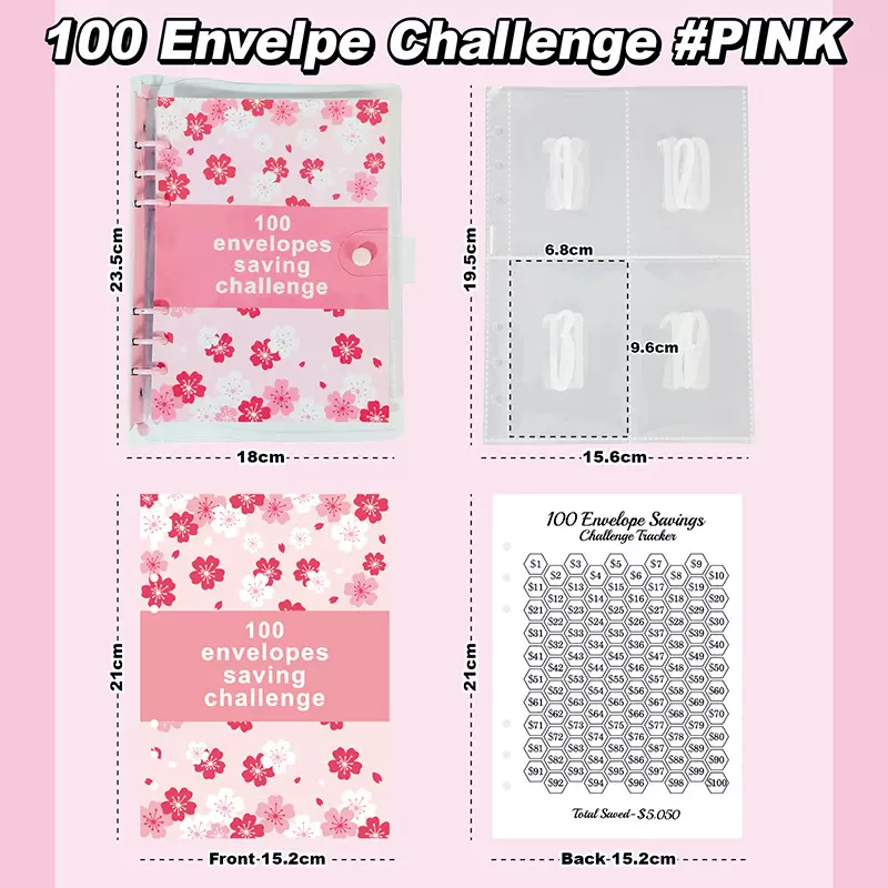 100EnvelopeChallenge活页笔记本 100天省钱存钱本挑战 现金储蓄