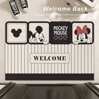 Silk Circle Floor Mat, Entrance Door, Avtomobil döşəmə paspasları - mickey-train-white-4060cm-silk-circle-wear-resistant-and-dirt-resistant
