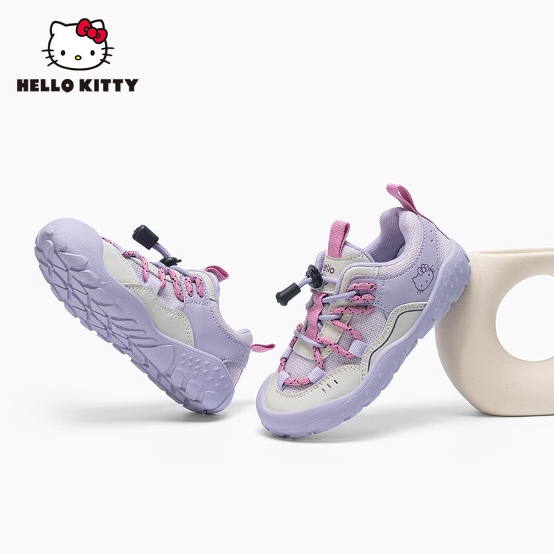 HelloKitty儿童运动鞋2025夏新款女孩防滑软底登山网面透气女童鞋|undefined