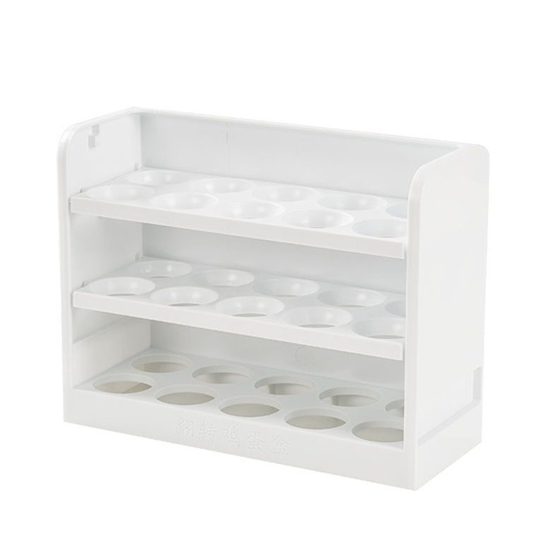 Caja de almacenamiento de huevo hogar cocina huevo organizador caja refrigerador estante creativo Flip huevo caja al por mayor