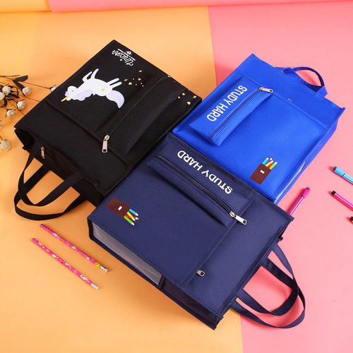Handbag student large-capacity canvas bag children's primary and secondary school students Korean version waterproof handbag remedial school bag bag