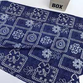 仿牛仔印花布料女装连衣裙马甲半裙面料2025年春夏新【厂家直供】