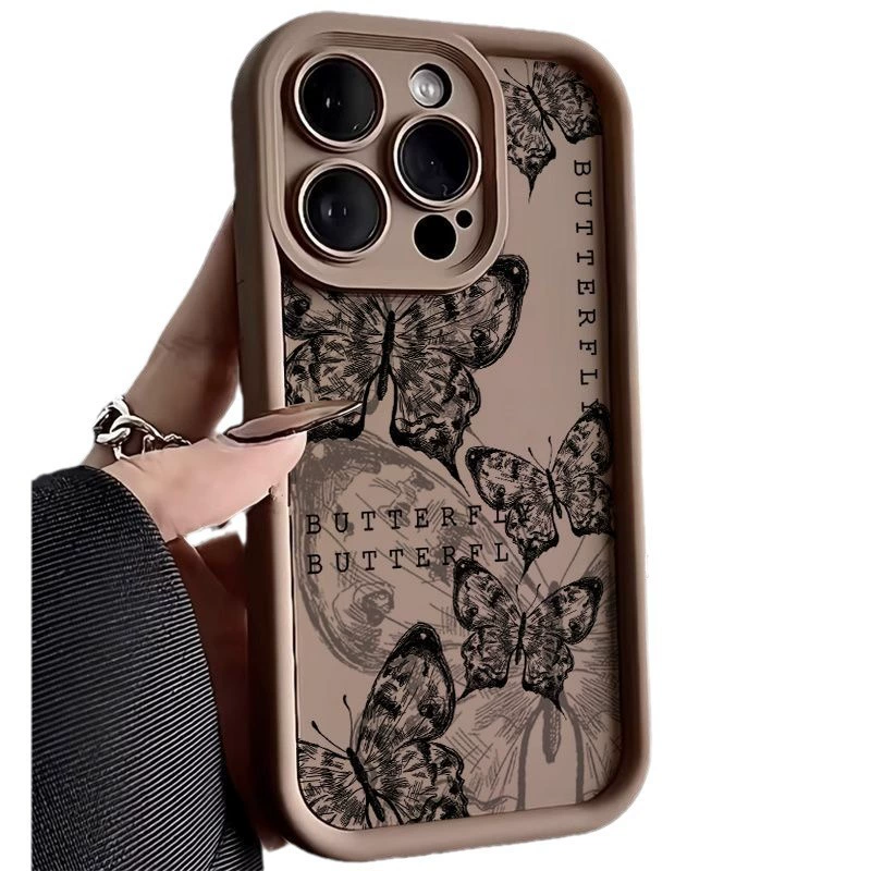 Чехол для телефона (Apple) iPhone 14 — дизайн ретро-бабочка, ударопрочная защита от падений