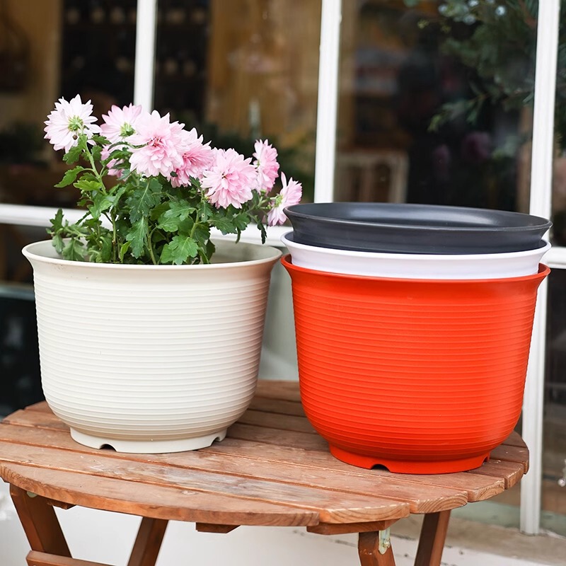【跨境直发】仿红陶塑料花盆树脂加厚大口径耐用室内外阳台种植盆|undefined