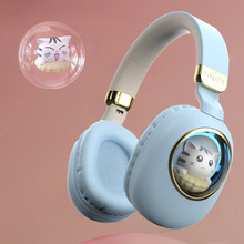 跨境新款頭戴式藍牙耳機發光寵物游戲無線藍牙耳機頭戴式無線耳機