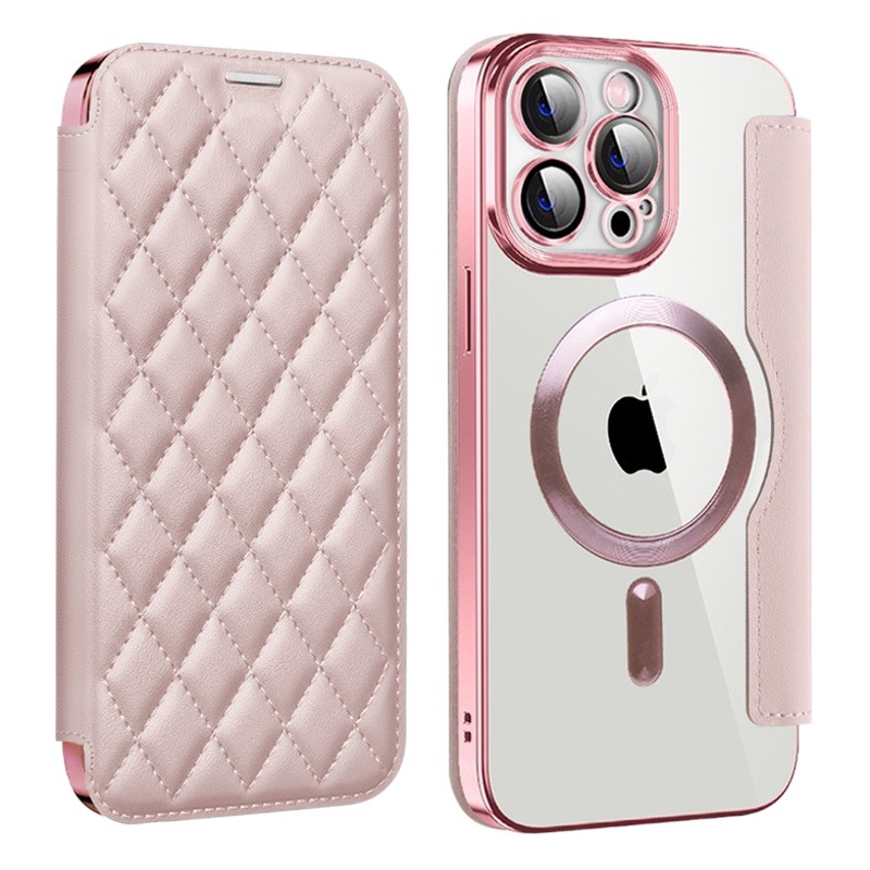 Funda para teléfono móvil iPhone 17 Pro Max Yadun, estilo pequeño y aromático, con imán, adecuada para Apple 16, funda creativa de cuero acolchado con ranura para tarjetas.
