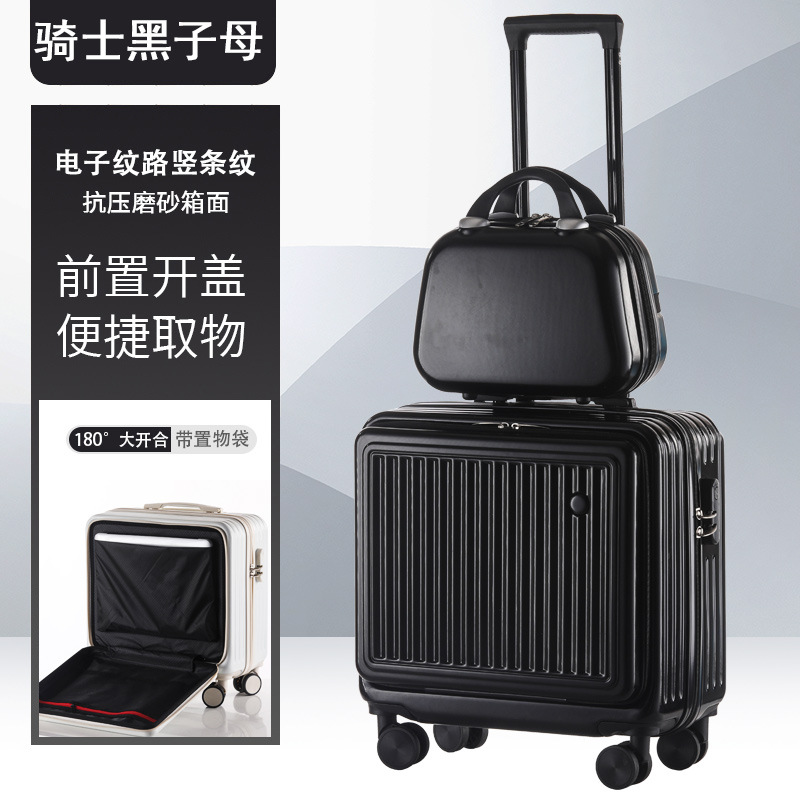 Maleta pequeña de apertura delantera, maleta con ruedas para niños, maleta de regalo, maleta silenciosa de 20 pulgadas, maleta con contraseña