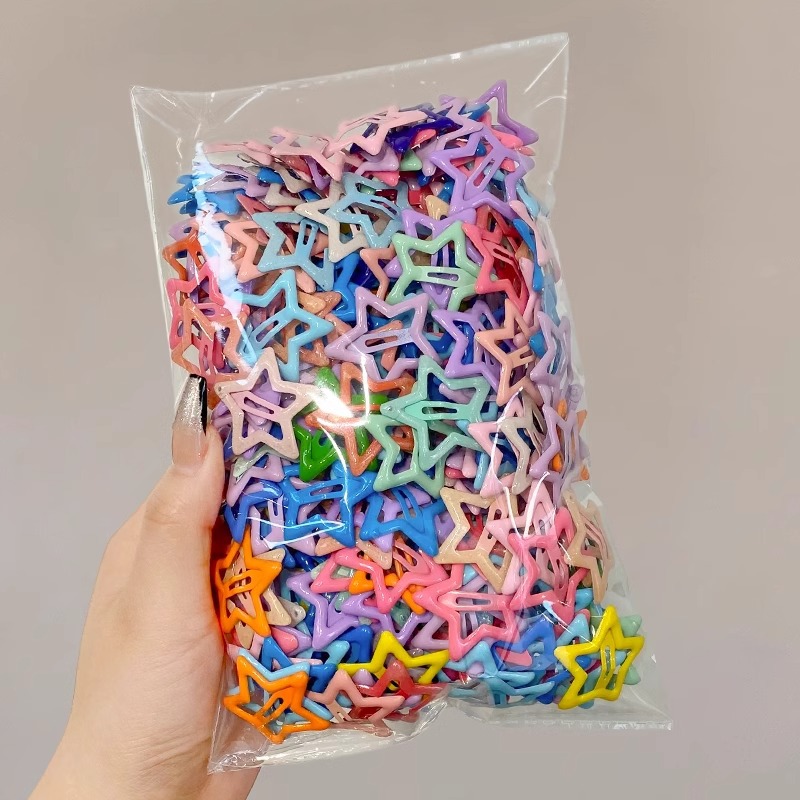 Las estrellas no dañan el cabello del bebé, el lado de la cepa de los niños, la tarjeta de cabello de amor de las niñas pequeñas, la estrella de pentacos, el cabello roto