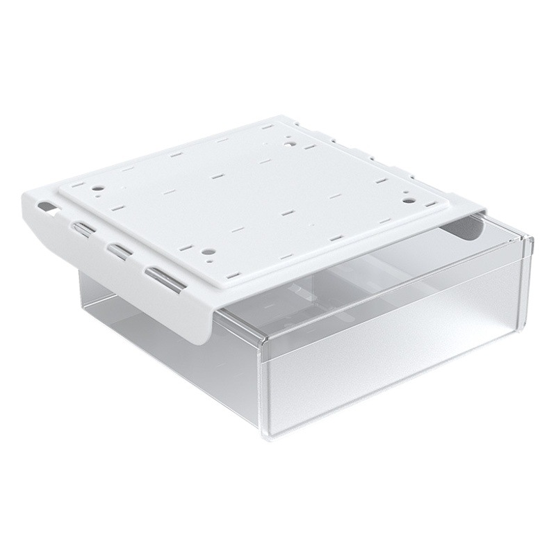 Caja de almacenamiento de cajón sin perforar debajo de la Mesa estantería escritorio de la computadora estante de almacenamiento oculto cajón de mesa de plástico