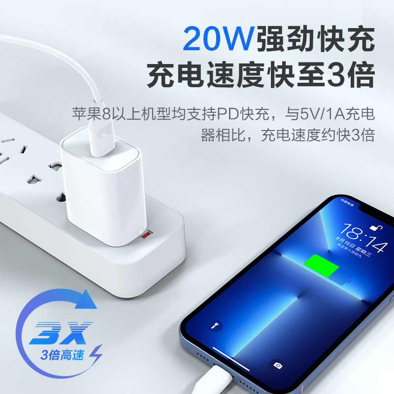 Cargador de nitruro de gallio transfronterizo estándar de EE.UU. Carga rápida PD20Wtype-c cabeza de carga de puerto único Carga flash Certificación ETL