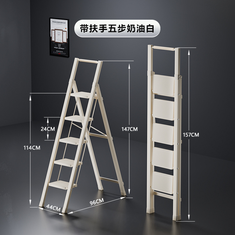 新築祝いヘリンボーンはしご家庭用折りたたみはしご厚みのあるペダルステップはしごフラワースタンド屋内ポータブル伸縮はしご|undefined
