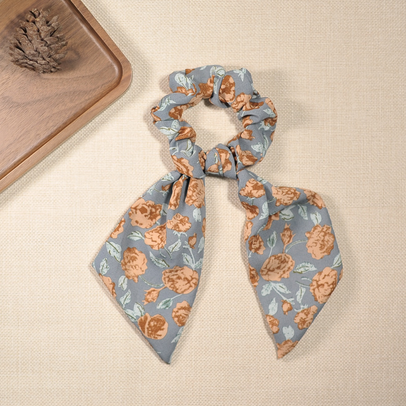 Estilo francés Internet celebridad bufanda banda para el cabello Niñas vintage pajarita banda para el cabello largo Corea del Sur ins cuerda para el cabello accesorios para el cabello