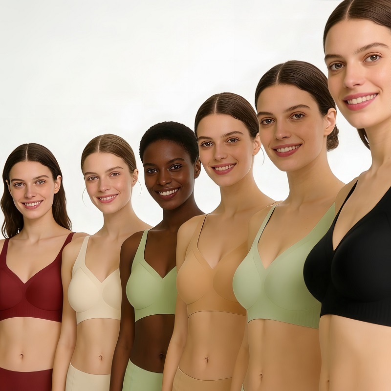 Seamless V-neck Bra For Women - Comfortable Wireless Support_voghion.com