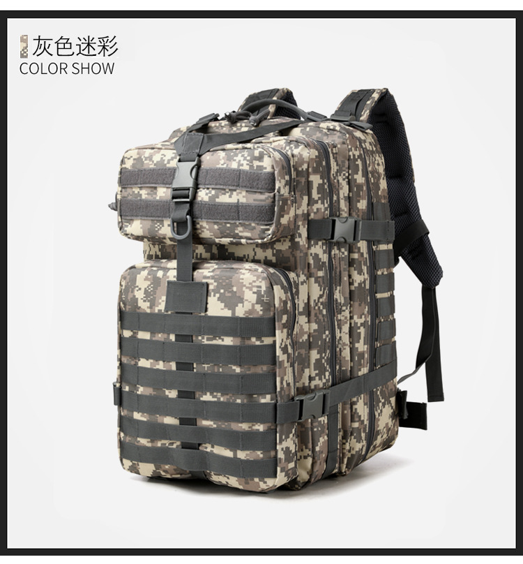 Fabricantes al por mayor de gran capacidad de montaña jungle camuflaje camping mochila de aventura mochila deportiva multifuncional mochila táctica