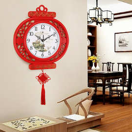 444Z批发新中式艺术时尚挂钟大气客厅时钟家用挂表简约壁挂装饰钟