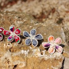 云南民族风苗银老绣戒指 可调节