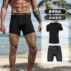 Summer swim trunks for men, anti-embarrassing flat five-pocket shorts, sportswear, swimming training gear, swimwear set