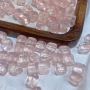 透体天然冰块方块粉水晶