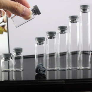 10 Four-Pronged Rubber Stoppers, Transparent Glass Bottles, Small Bottles, Mini Sealing Lids, Storage Bottles, Calm Wishing Bottles