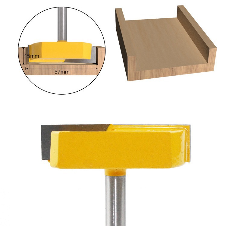 Fresa de ranurado de 8 filos con vástago de 1/2 pulgada para carpintería, de gran diámetro para limpieza inferior, para pintura amarilla, venta directa de fábrica, 12.7mm, tallado de precisión, alta eficiencia