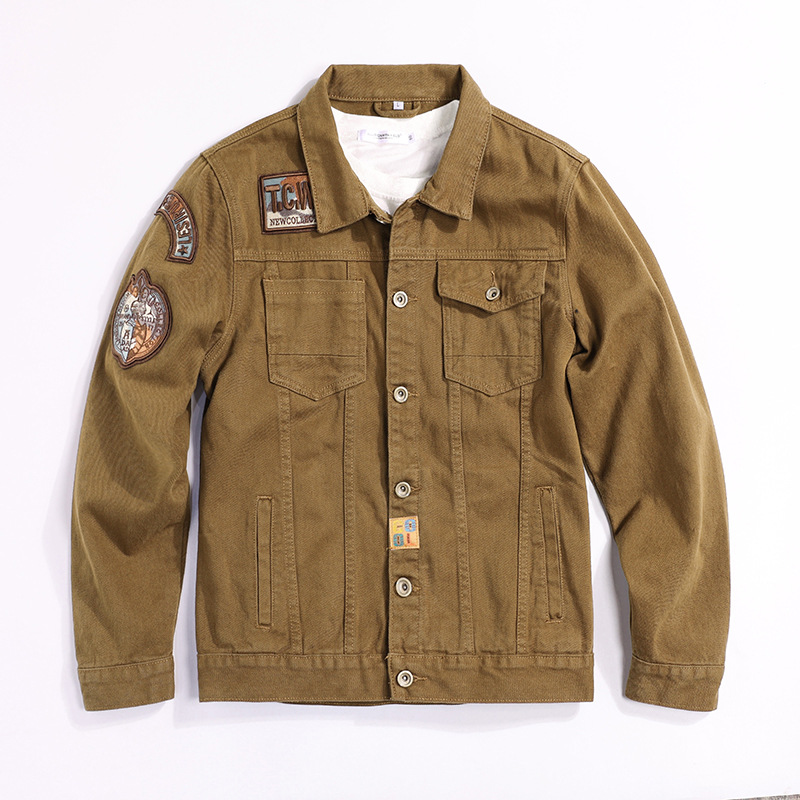 2024 Spring Embroidery Seal New Loose Tooling Washed Men's Top Jacket JK556_voghion.com
