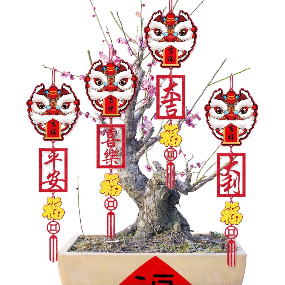 Nuevo dragón decoración del día de Año Nuevo León colgante decoración Festival de Primavera Año Nuevo escena diseño de la sala de estar decoración colgante de carácter Fu