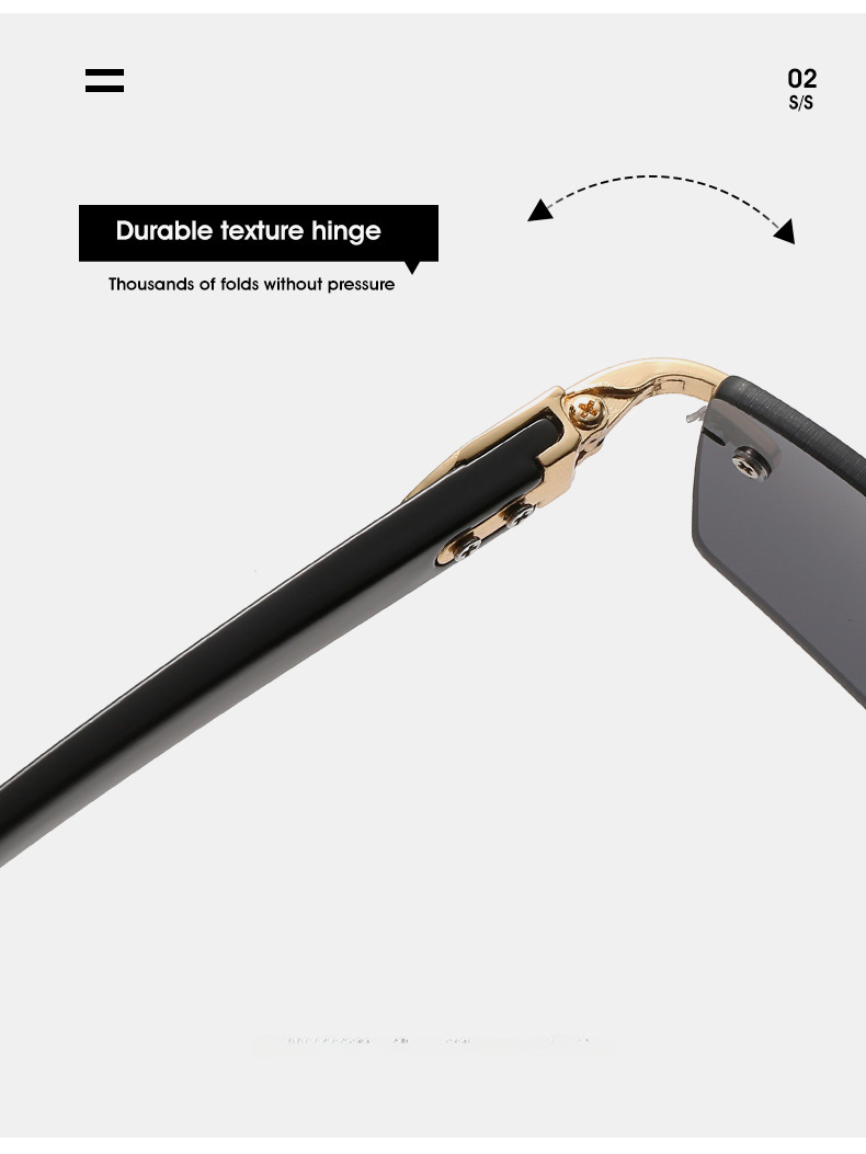 2021 Neue rahmenlose Sonnenbrille in Box, europäische und amerikanische Mode, Hornbesatzbrille, personalisierte Sonnenbrille in Geleefarbe für Frauen_voghion.com