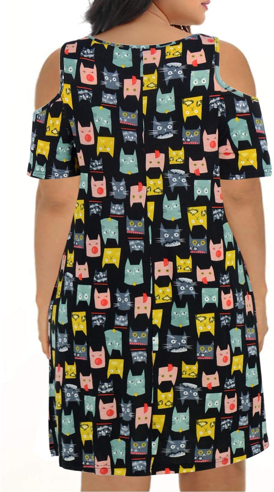 2025 primavera y verano nueva Europa y América transfronteriza Amazon AliExpress ropa de mujer cuello redondo mangas cortas hombros abiertos vestido impreso image 18