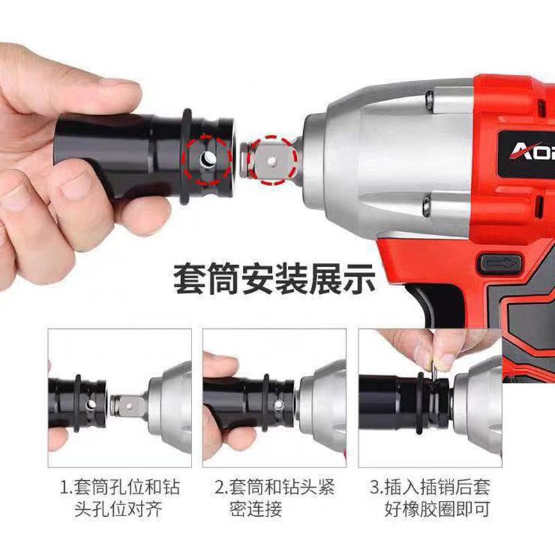 La manga de la llave eléctrica de la cantidad grande de la extensión de la manga del cañón de aire grande, la manga del taladro eléctrico de mano, el conjunto de accesorios