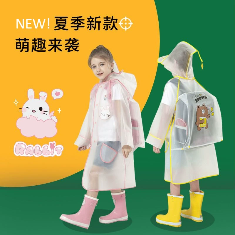 Детский плащ с героями мультфильмов для учеников начальной школы со школьной сумкой, водонепроницаемое пончо, оптовый костюм для студентов, детей, больших девочек