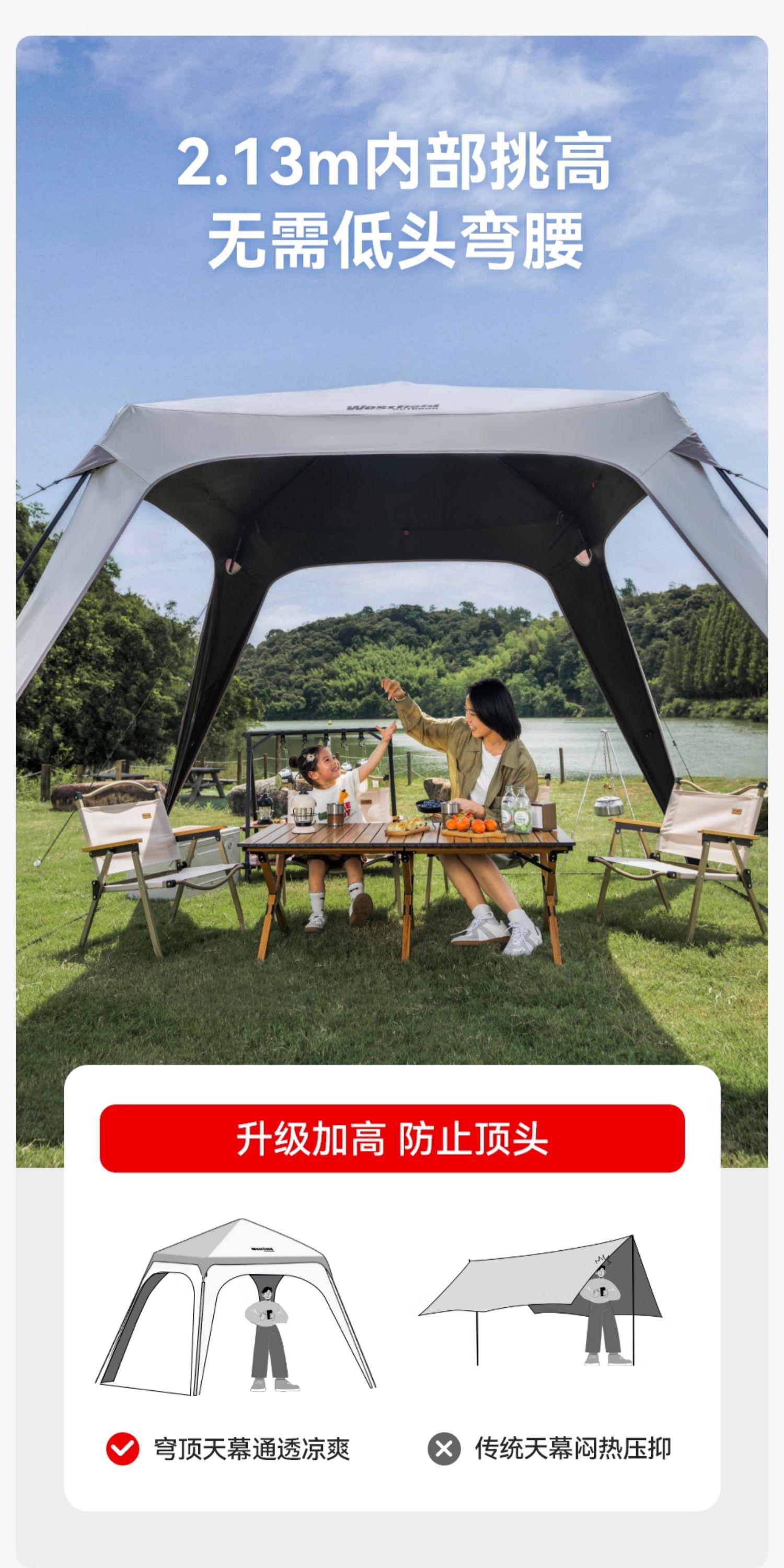 I Fly Dome Tent Outdoor Camping Vinyl Sunshade No-Setup Lazy Quick-Open Automatic Canopy Sky-High