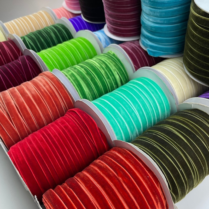 Cinta de terciopelo para el cabello, cinta flocada, accesorios para el cabello hechos a mano, ropa interior de embalaje, accesorios para el cabello