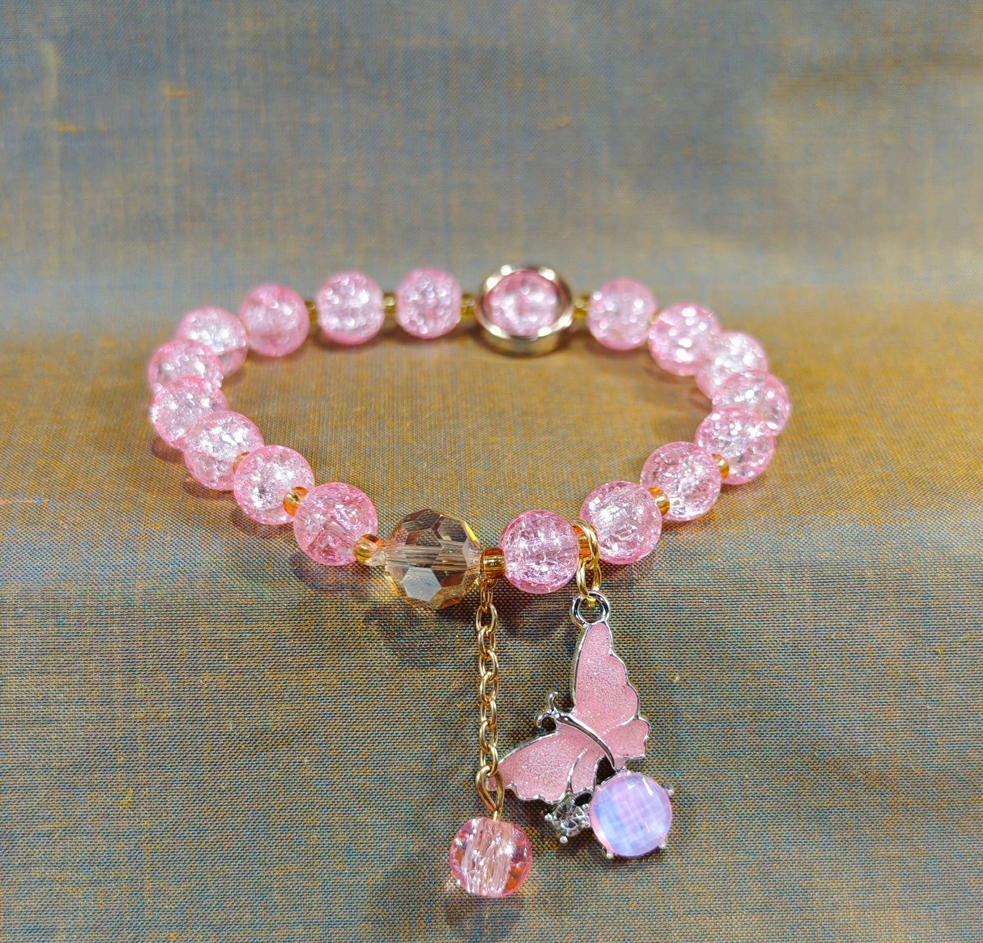 Las celebridades de Internet retro transfronterizas suelen ser todo-fósforo pulsera elástica de estilo ins simple pulsera de moda de lujo ligero, joyería de temperamento