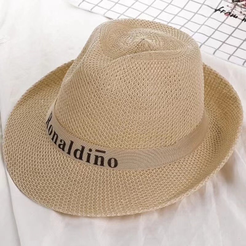 Middle-aged and Elderly Straw Hat Men's Summer Middle-aged Dad Jazz Hat Outdoor Sunshade Hat for the Elderly