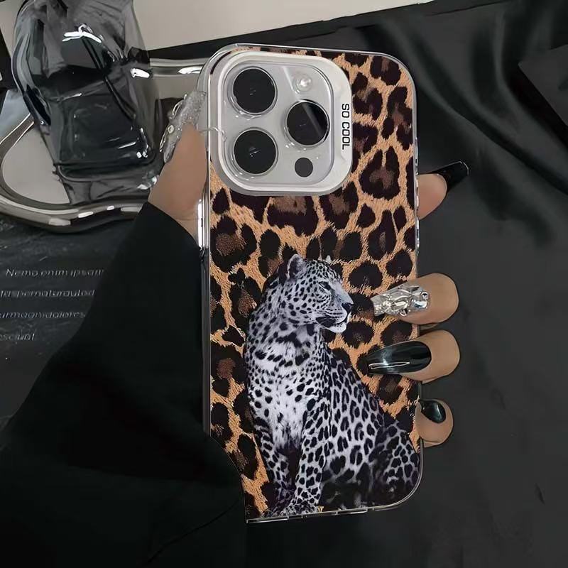 Nuevo estampado de leopardo para iphone16 funda para teléfono móvil Apple 15promax/14 personalidad 13pro12 Europa y América 11xr