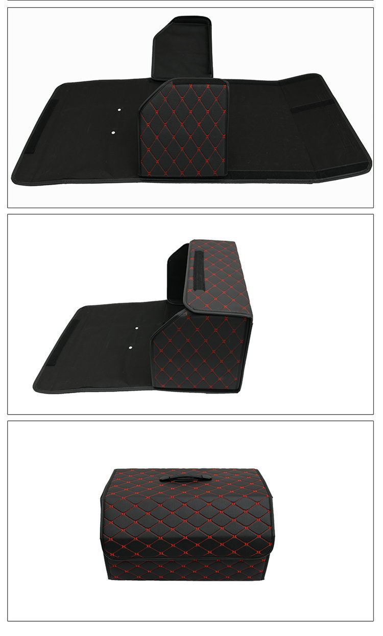 Car trunk storage box storage box leather storage box leather folding car storage box