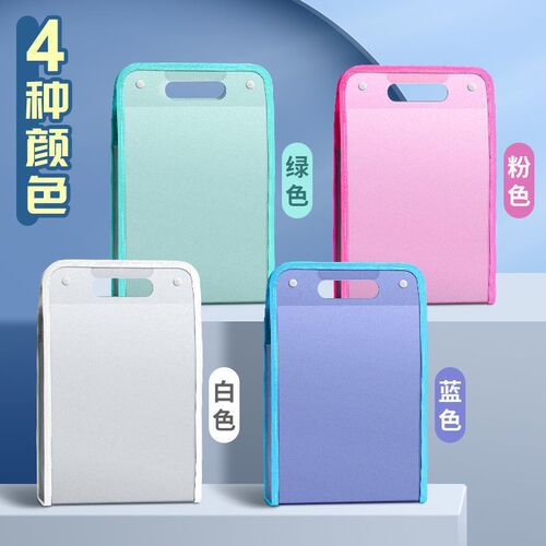 Handheld Exam Paper Storage Bag, Large Capacity 13-Layer Categorized SimpleAccordion Bag, A4 Student Blue Accordion Folder