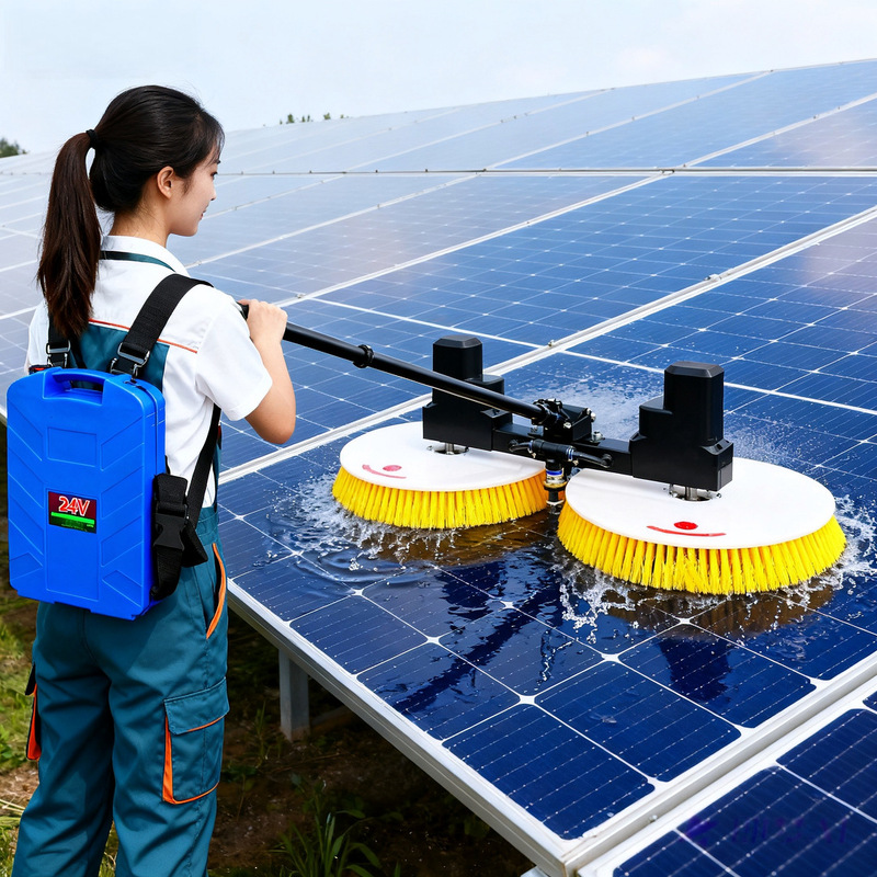 Solar Photovoltaic Panel Cleaning Tool Robot Equipment Double-Head Aluminum Alloy Cleaning Brush Photovoltaic Cleaning Robot
