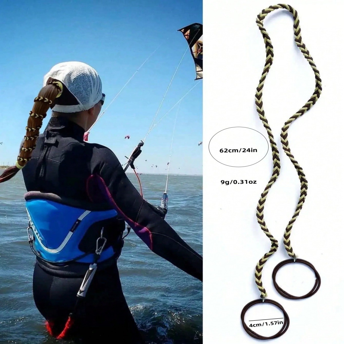 Amazon transfronteriza explosión colorida peluca trenzada banda de correa anillo de cabello de cola de caballo alta torsión banda de correa de correa de cabello adornamiento de cabello