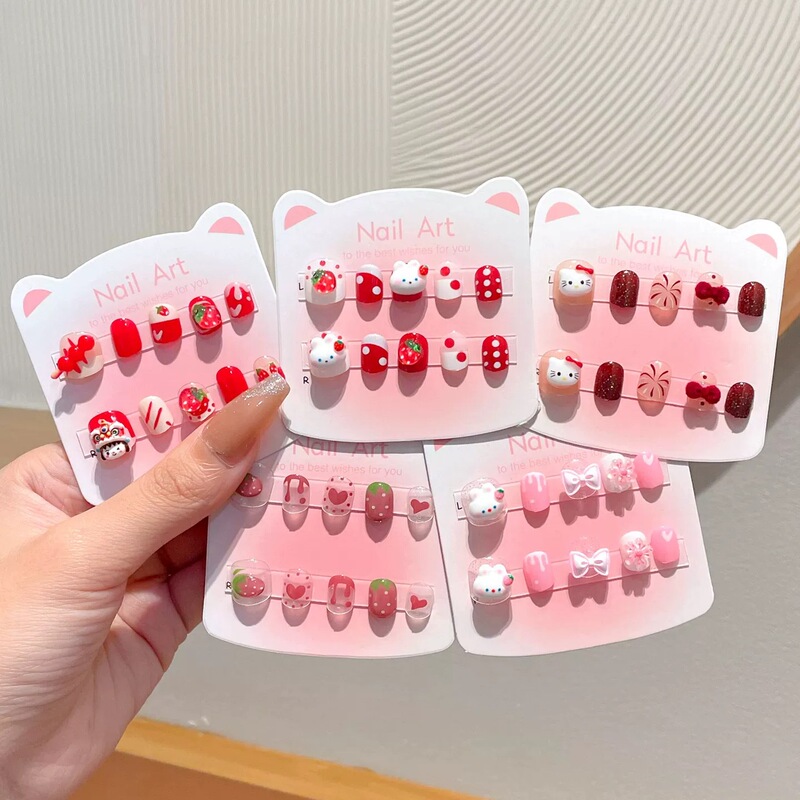 Red Children's Cute Cartoon Nail Stickers for New Year, Suitable for Kids Aged 3 to 6, Available for Dropshipping Red Children's Cute Cartoon Nail Stickers for New Year, Suitable for Kids Aged 3 to 6, Available for Dropshipping