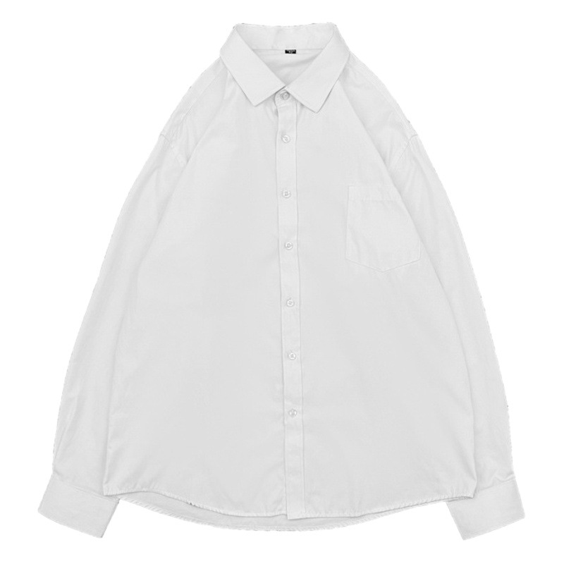 Dk japonés uniforme de manga larga camisa blanca de los hombres primavera estilo coreano moda suelta más tamaño color sólido Harajuku estilo camisa