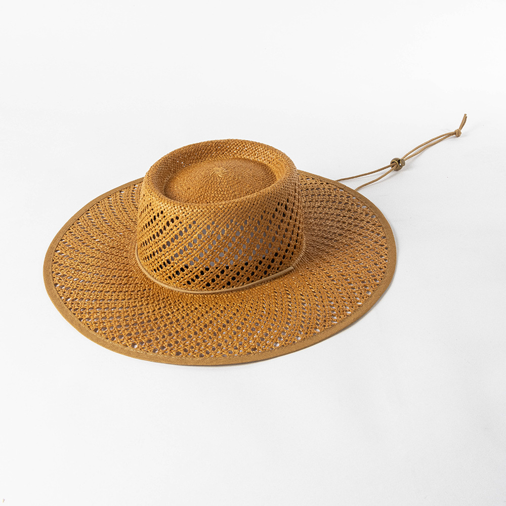 Title 5, Chapeau de paille rond, bordure large, dentelle...