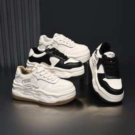 松糕小白鞋女鞋子2024春秋季新款爆款内增高板鞋厚底百搭运动休闲