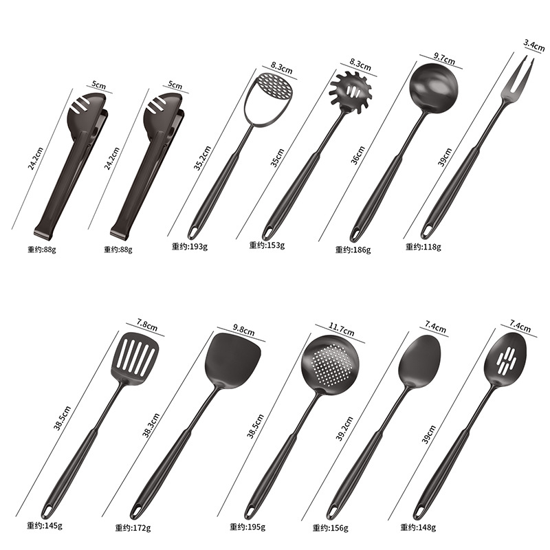 Amazon cocina de acero inoxidable guisado de fideos de pesca lengua cuchara de carne tenedor de patata conjunto de regalo