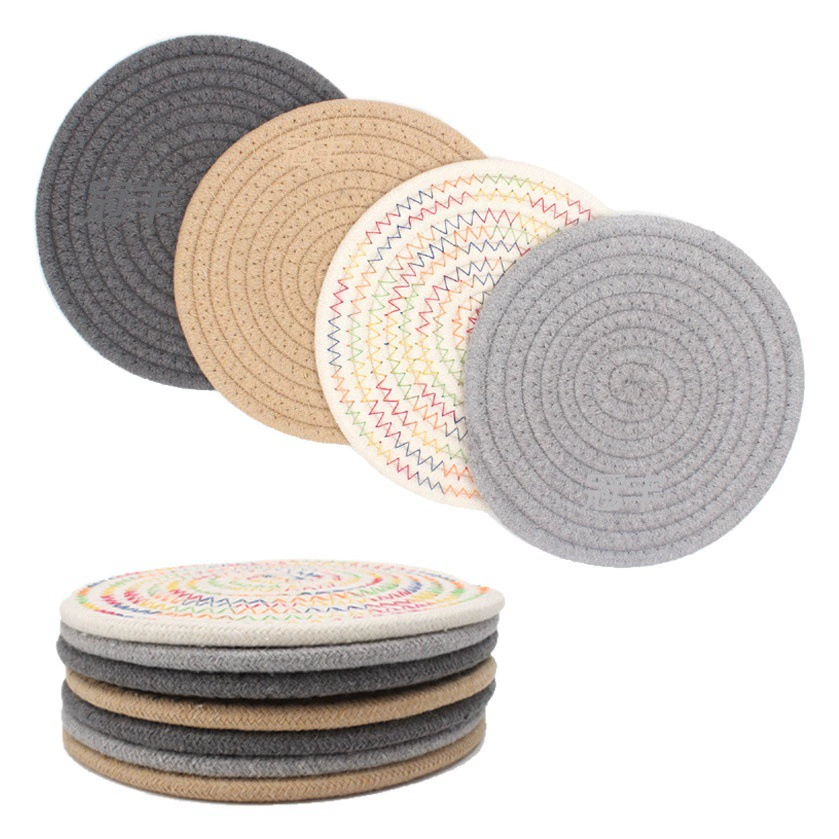 Nordic ins хлопковая веревка тканая салфетка круглая хлопковая нить тканая Подставка под песок коврик кухонный обеденный стол утолщенный изоляционный коврик