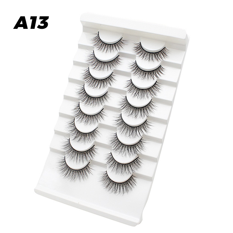 DINGSEN fuente transfronteriza fábrica pestañas falsas 8 pares de pestañas naturales gruesas de gran volumen LOGO