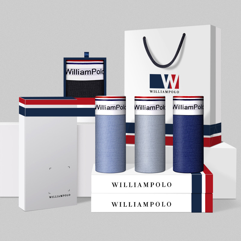 英皇保羅男士內褲夏季抗菌透氣四角褲衩無痕新疆長絨棉四角平角褲