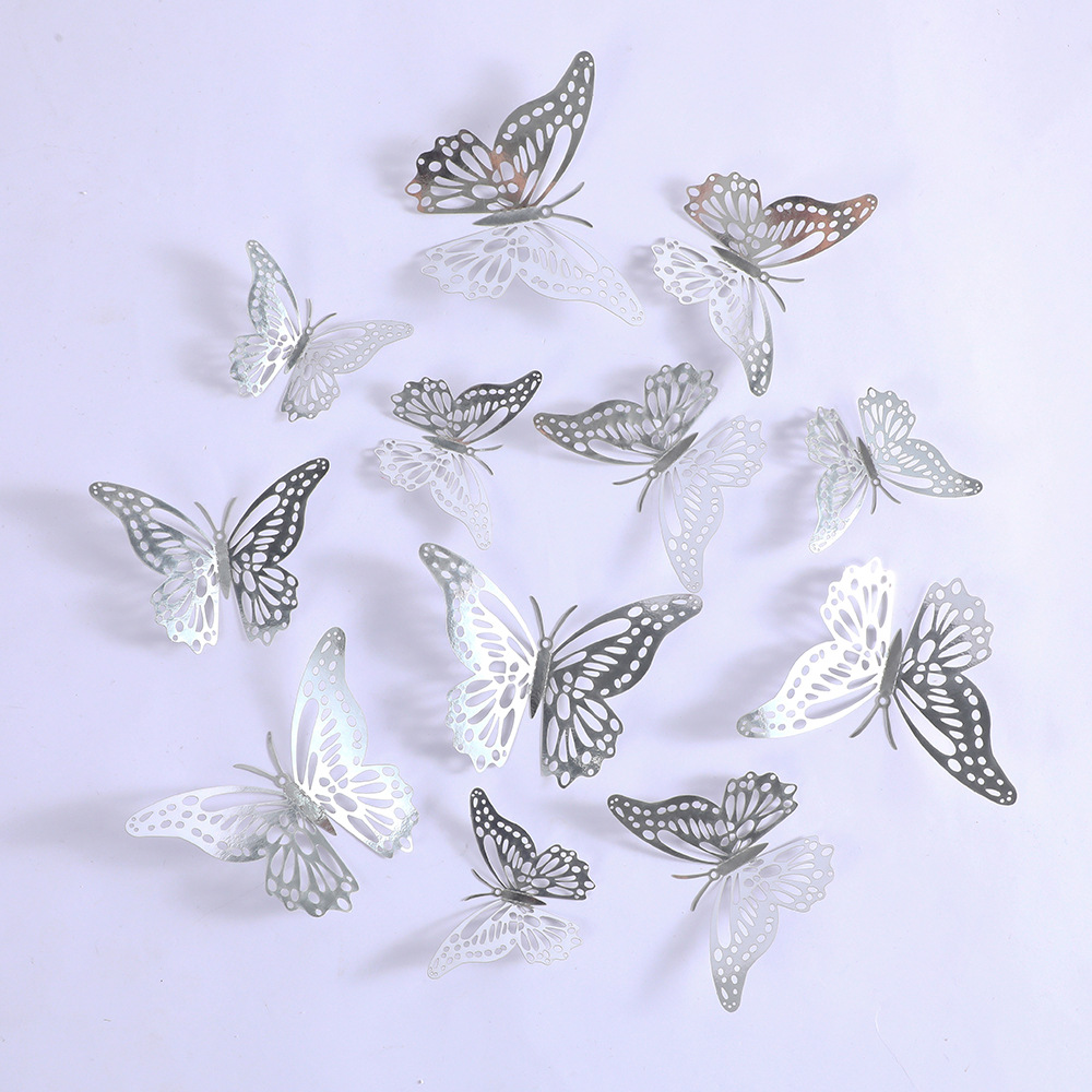 3d Butterfly Wall Stickers Colorful Metallic Decor For Home Party_voghion.com
