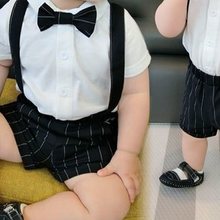 小男童西装夏宝宝1周岁宴礼服春秋2抓周衣服婴幼儿童生日绅士套装